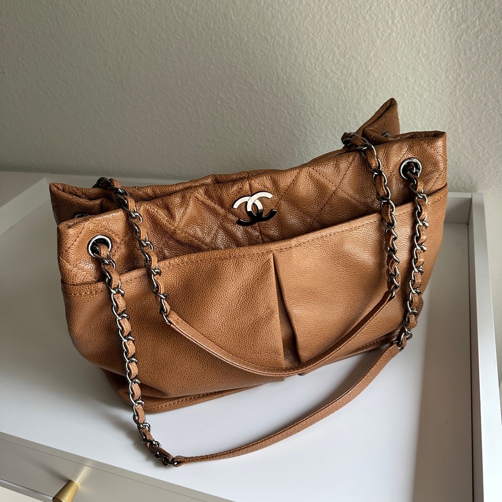 Chanel Tan Leather Shoulder Bag